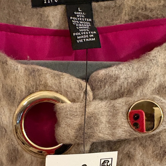 INC International Concepts Animal Print Cape Coat - Picture 6 of 10